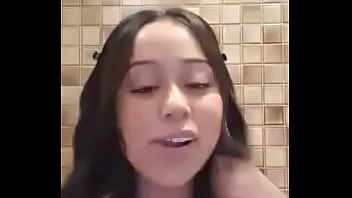 Chick teasing in public bathroom