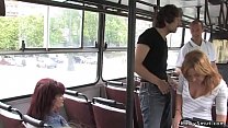 Hot ass babe sucking in public bus